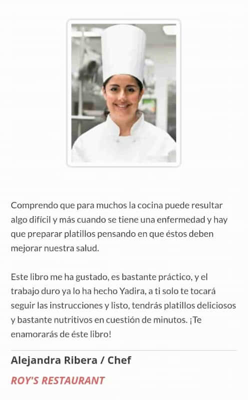Testimonio de Alejandra Ribera /chef sobre el programa de alimentación saludable Testimonio de Alejandra Ribera /chef sobre el programa de alimentación saludable