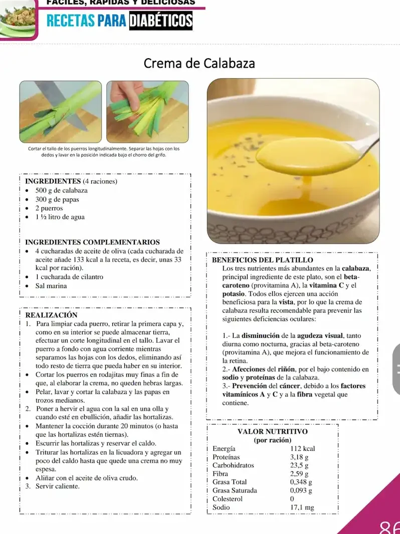 receta crema de calabaza el libro de recetas